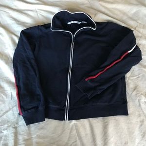 Tommy Hilfiger full Zip up sweatshirt L Navy Blue y2k 100% cotton